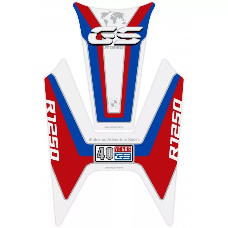 BMW R 1250 GS 40th Motografix 3D Gel Tank Pad Protector TB052RWB