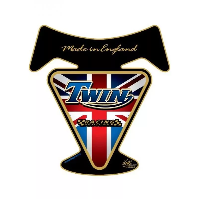 Motografix Triumph Twin Black / Gold 3D Gel Tank Pad Protector TT002J