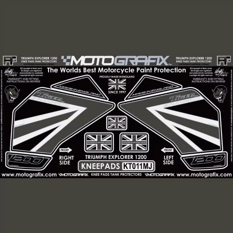 Motografix Tankschutz Knie Pads Triumph TIGER 1200 2012-2017 KT011MJ