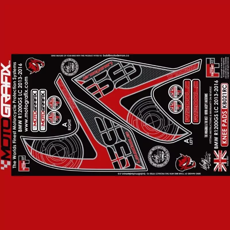 Motografix Tankschutz Knie Pads BMW R1200 GS 2013-2016 KB021RC