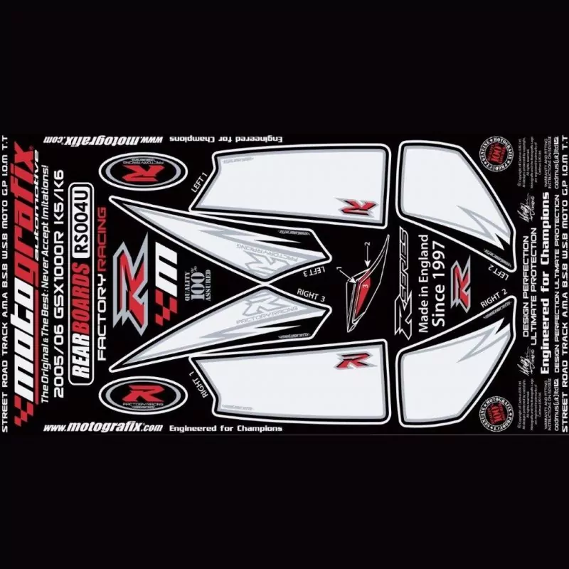 Motografix Steinschlagschutz hinten Suzuki GSX-R 1000 2005-2006 RS004U