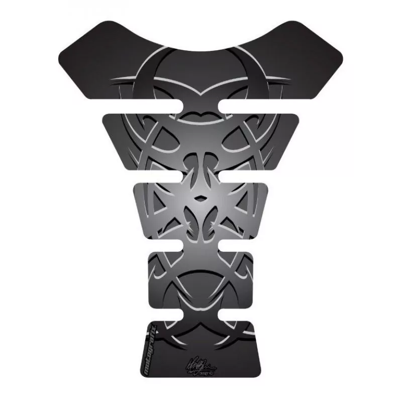 Motografix Celtic Tribal Tattoo Silver / Black 3D Gel Tank Pad Protector ST058KS