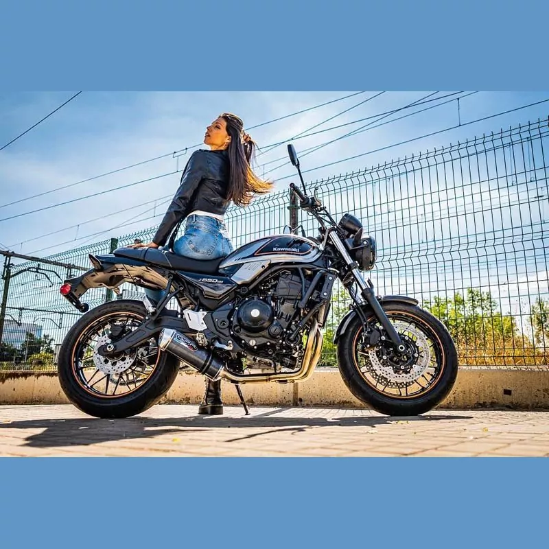 Kawasaki Z 650 RS 2021-2023, Satinox Poppy , Homologated legal full system exhaust, including removable db killer and catalyst
