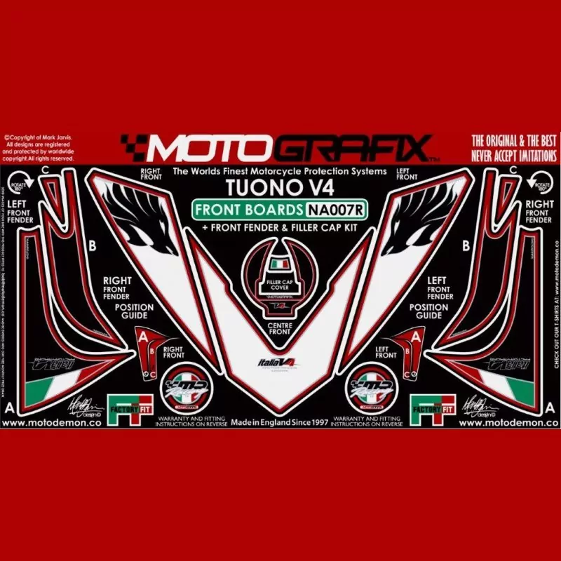 Motografix Steinschlagschutz vorn Aprilia Tuono V4 2011-2014 NA007R