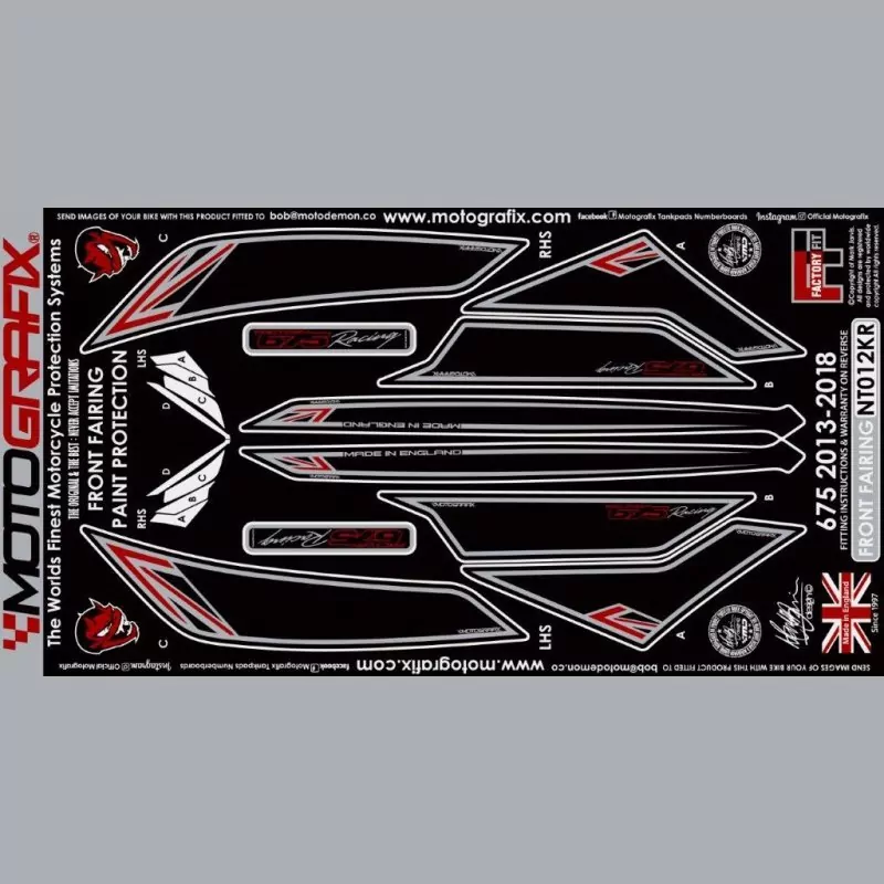 Motografix Steinschlagschutz vorn Triumph Daytona 675 2013- NT012KR
