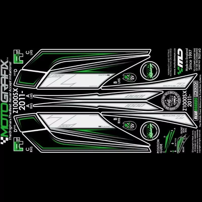 Motografix Steinschlagschutz hinten Kawasaki Z 1000 SX 2011-2013 RK020G
