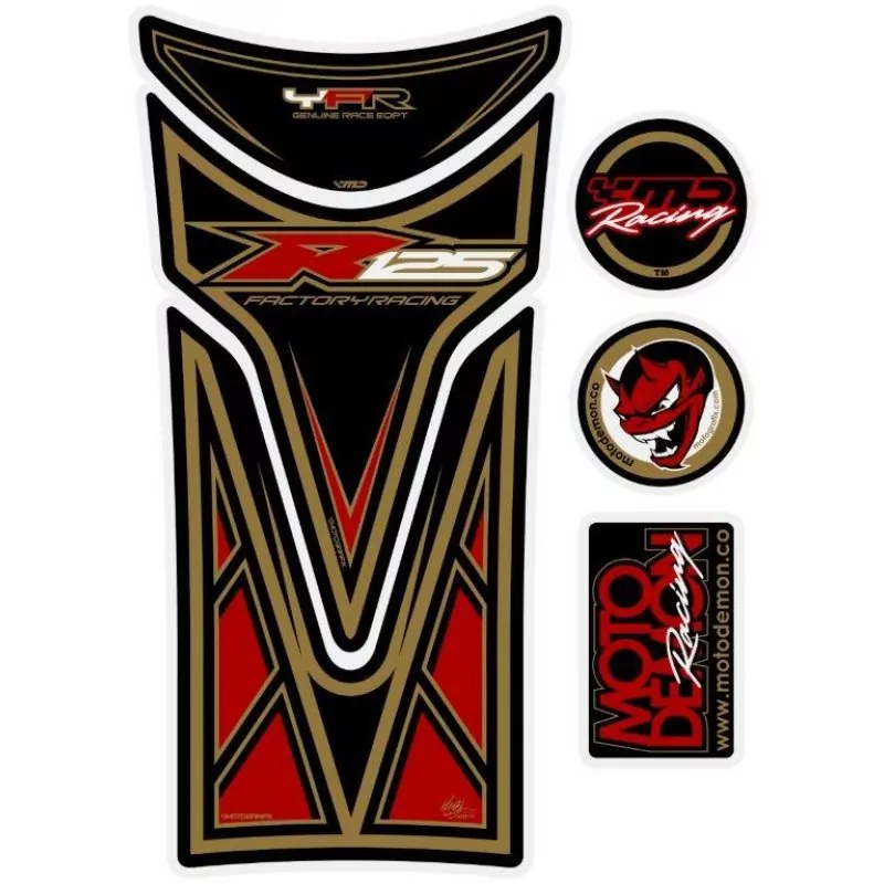 Motografix Yamaha YZF R 125 Black 3D Gel Tank Pad Protector TY017K