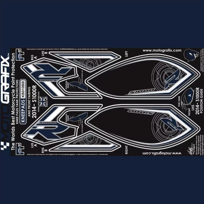 Motografix Front und Tankschutz Knie Pads BMW S 1000 R 2014-2016 KB010BB