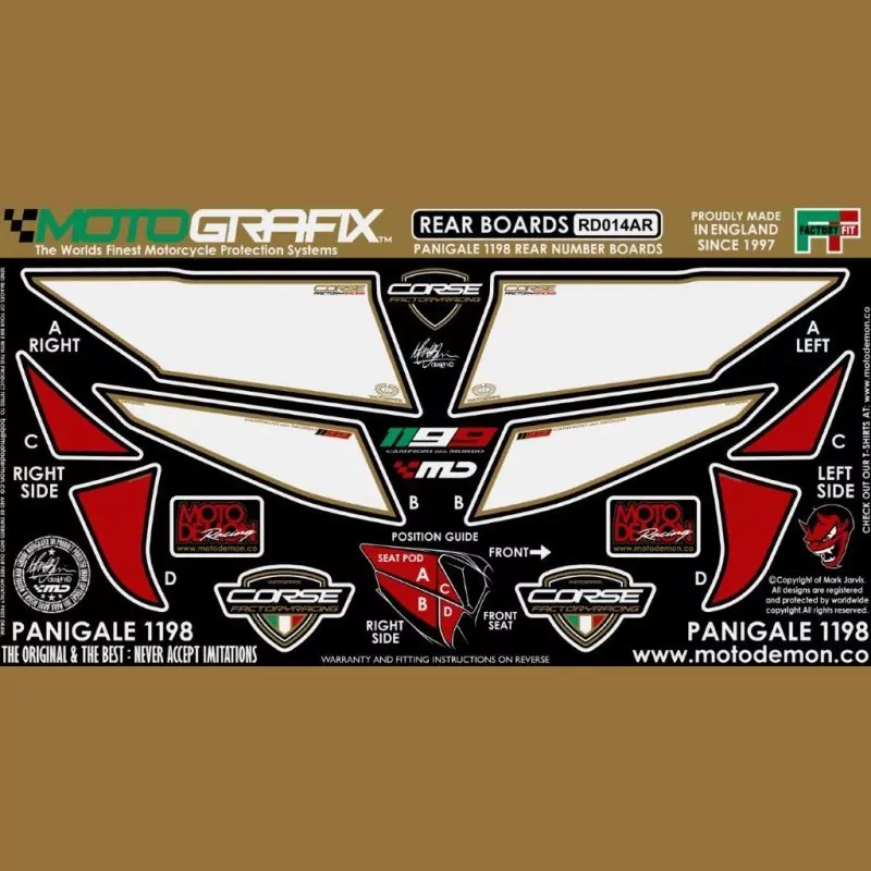 Motografix Steinschlagschutz hinten Ducati 899 / 1199 Panigale RD014AR