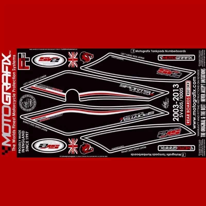 Motografix Steinschlagschutz hinten Suzuki SV 650 / 1000 2003- RS013KR