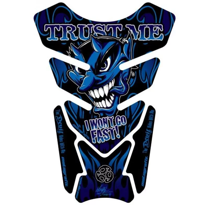 Motografix Trust Me I Wont Go Fast Blue 3D Gel Tank Pad Protector ST079B