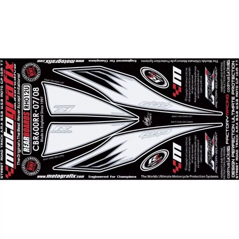 Motografix Steinschlagschutz hinten Honda CBR 600 RR 2007-2012 RH012U