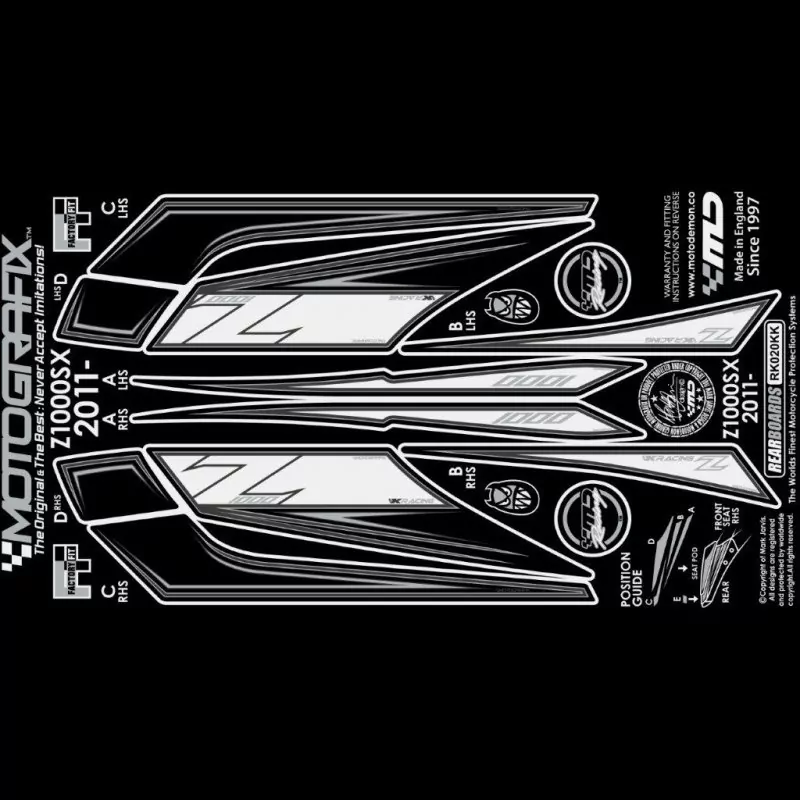 Motografix Steinschlagschutz hinten Kawasaki Z 1000 SX 2011-2013 RK020KK