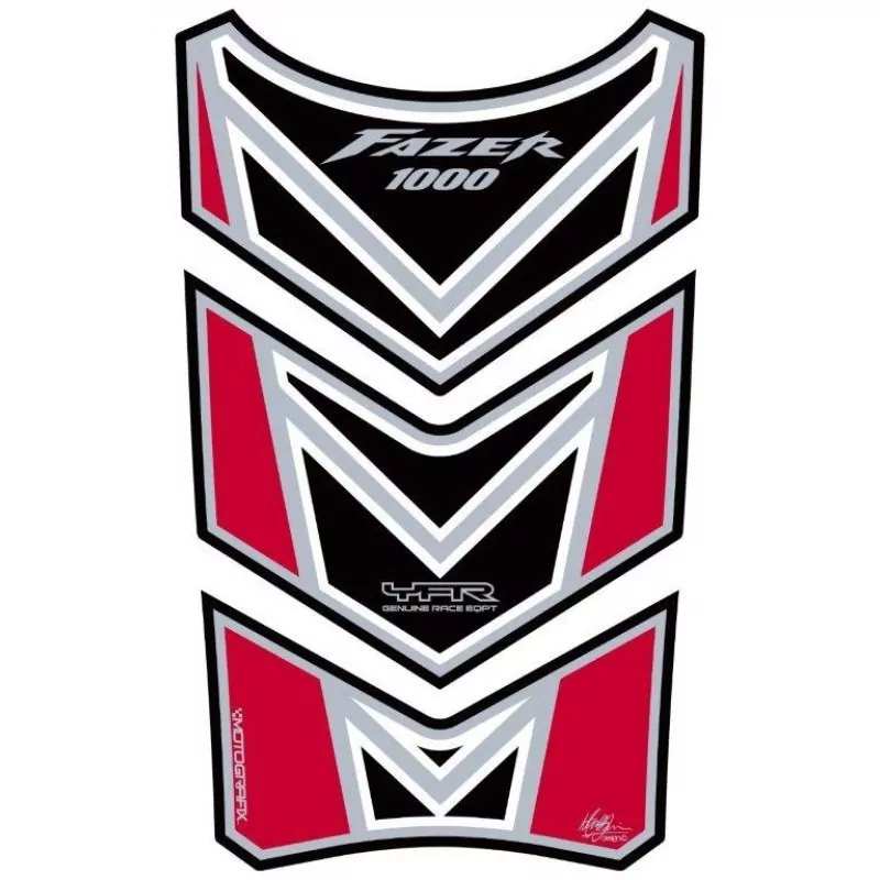 Motografix Yamaha Fazer 1000 3D Gel Tank Pad Black / RED Protector TY028KC