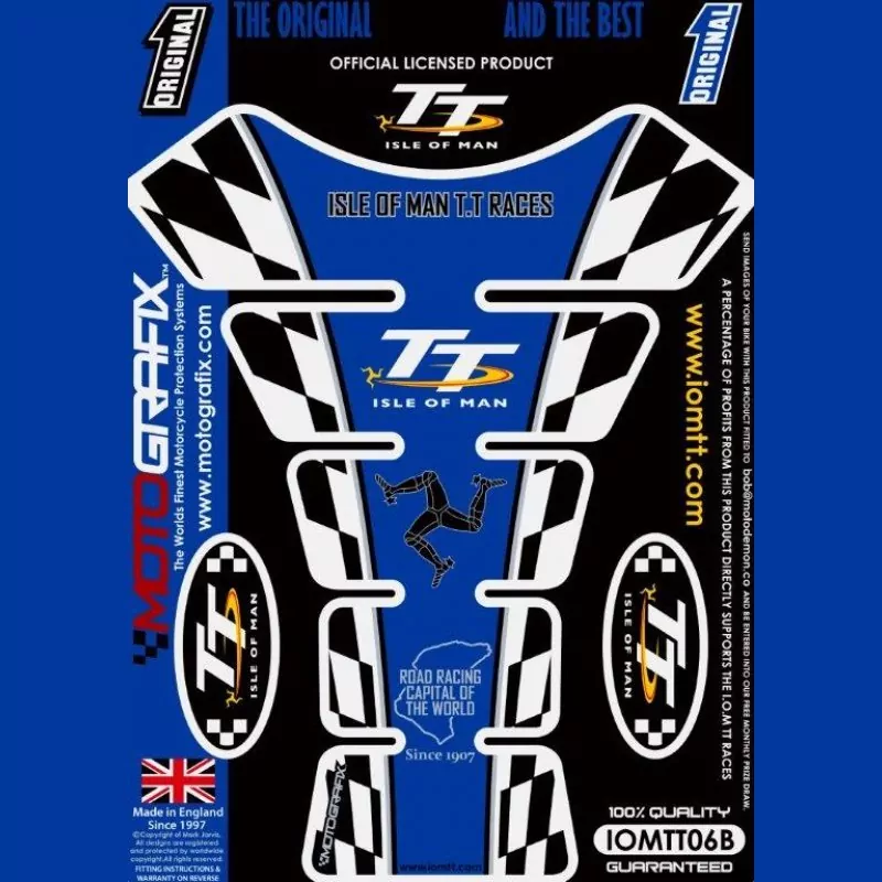 Motografix Isle Of Man TT Races Official Licensed 3D Gel Tank Pad Protector IOMTT06B