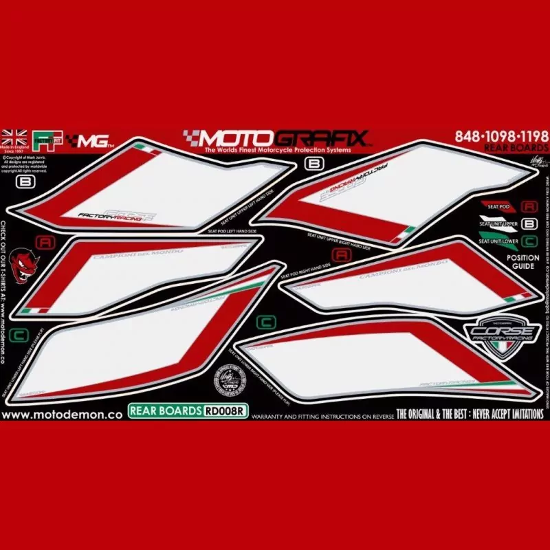 Motografix Steinschlagschutz hinten Ducati 848 / 1098 / 1198 RD008R