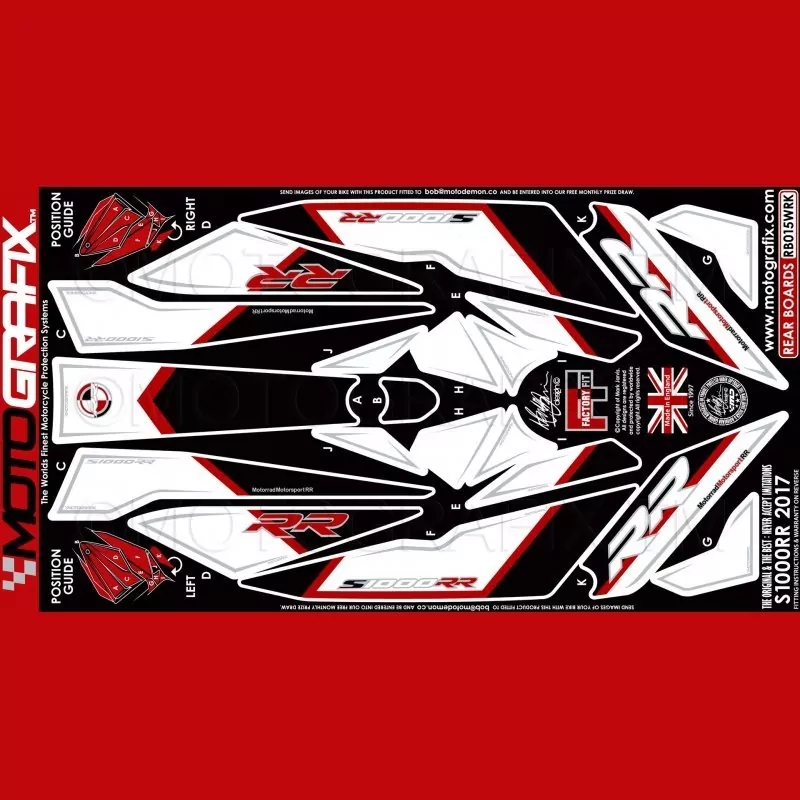 Motografix Steinschlagschutz hinten BMW S 1000 RR 2017-2018 RB015WRK