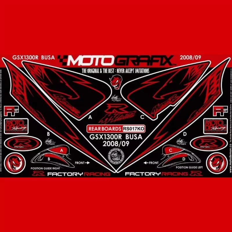 Motografix Steinschlagschutz hinten Suzuki GSX-R 1300 R Hayabusa 2008- RS017KO