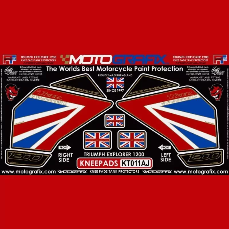 Motografix Tankschutz Knie Pads Triumph TIGER 1200 2012-2017 KT011AJ