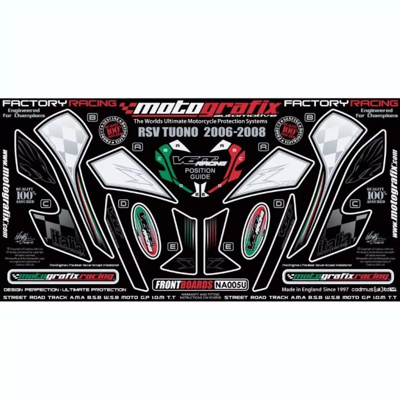 Motografix Steinschlagschutz vorn Aprilia RSV 1000 Tuono 2006-2010 NA005U