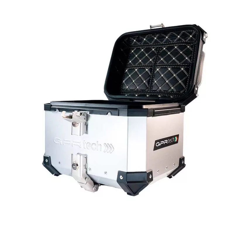 Topcase GPR TECH kompatibel mit Zontes E 350 2023/2024 TOPCASE ALPI-TECH 26 LT SILBER Topcase aus Aluminium, Inklusive Stahlplat