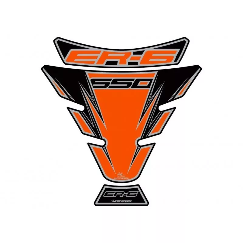 Motografix Kawasaki ER-6 650 Orange 3D Gel Tank Pad Protector TK017O
