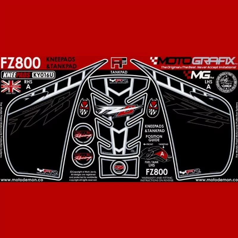 Motografix Tankschutz Knie Pads YAMAHA FZ800 FZ8 N 2010- KY016U