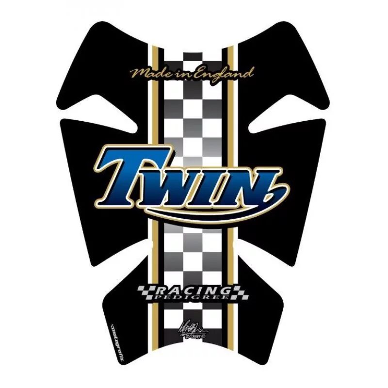 Motografix Triumph Twin Style Black 3D Gel Tank Pad Protector TT007B