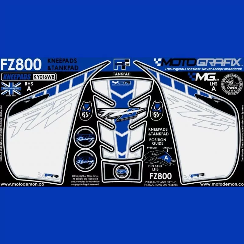 Motografix Tankschutz Knie Pads YAMAHA FZ800 FZ8 N 2010- KY016WB
