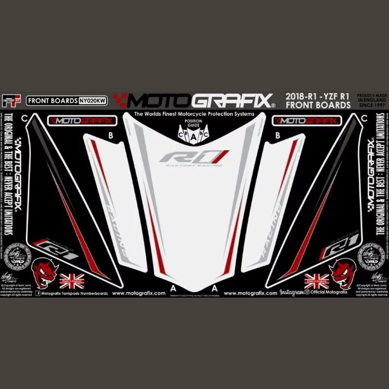 Motografix Steinschlagschutz vorn Yamaha YZF R1 2018- NY020KW