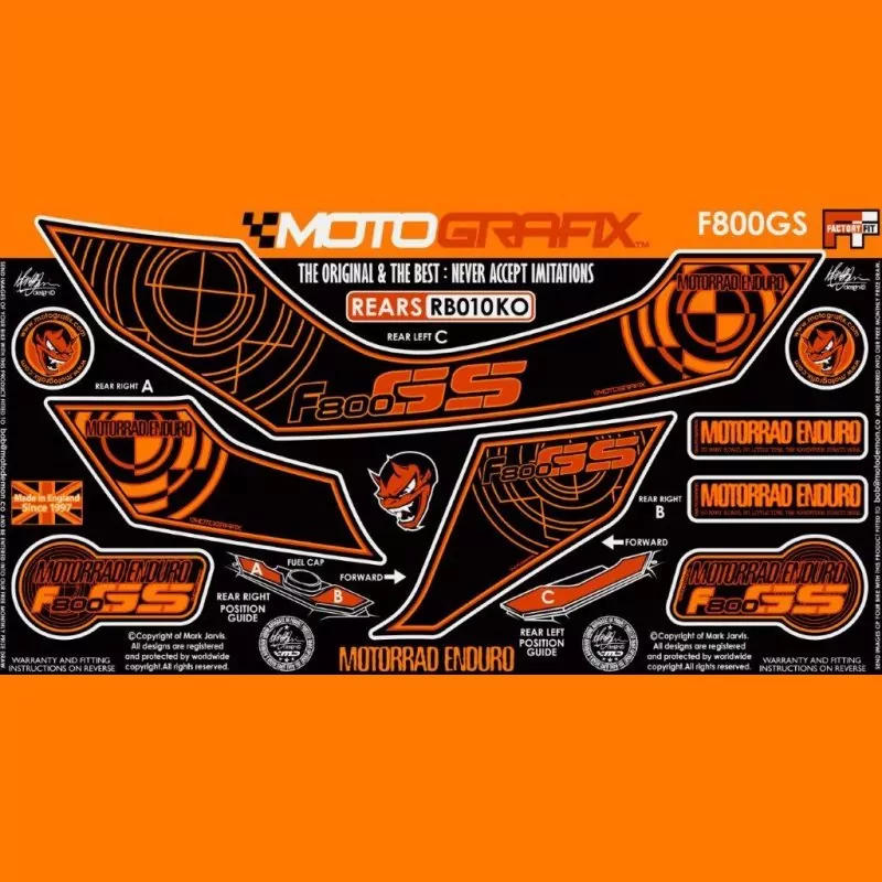 Motografix Steinschlagschutz hinten BMW F800 GS 2008-2012 RB010KO