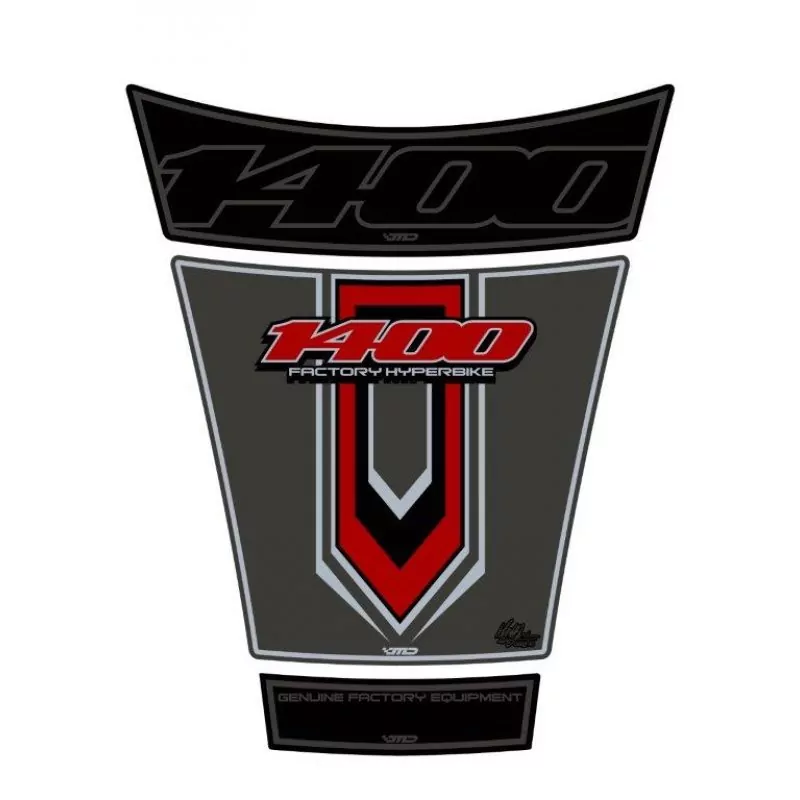 Motografix Suzuki GSX 1400 Black / Silver 3D Gel Tank Pad Protector TS022KS