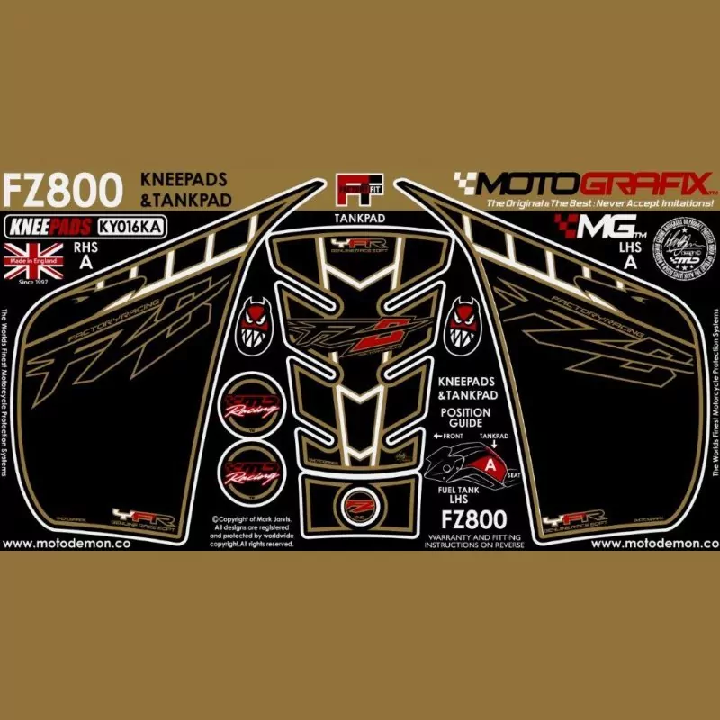 Motografix Tankschutz Knie Pads YAMAHA FZ800 FZ8 N 2010- KY016KA