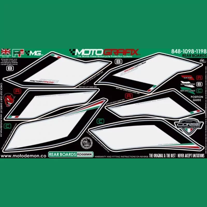 Motografix Steinschlagschutz hinten Ducati 848 / 1098 / 1198 RD008WK