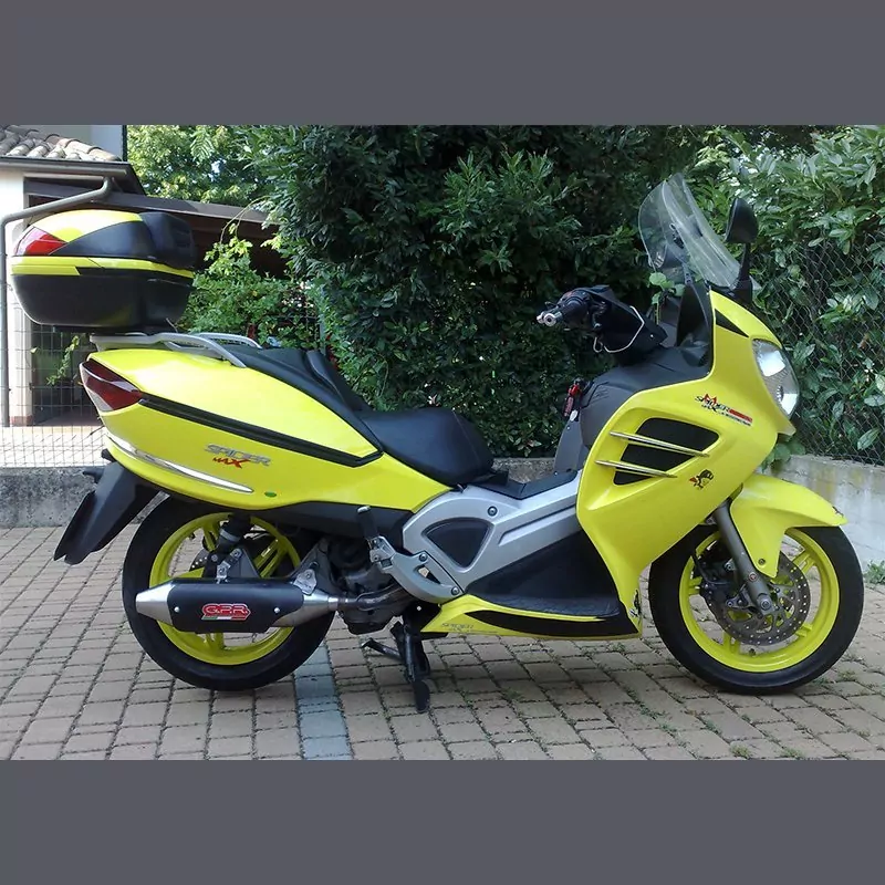 Malaguti Spidermax 500 GT 2004-2011, Power Bomb, Homologated legal slip-on exhaust including removable db killer and link pipe