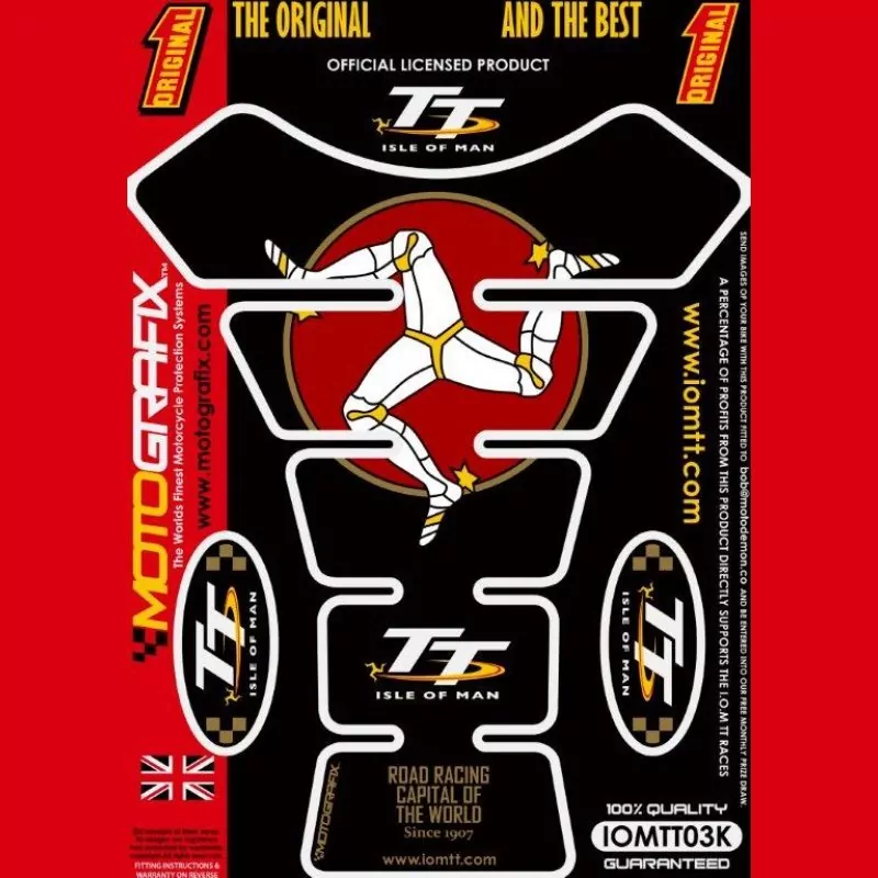 Motografix Isle Of Man TT Races Official Licensed 3D Gel Tank Pad Protector IOMTT03K