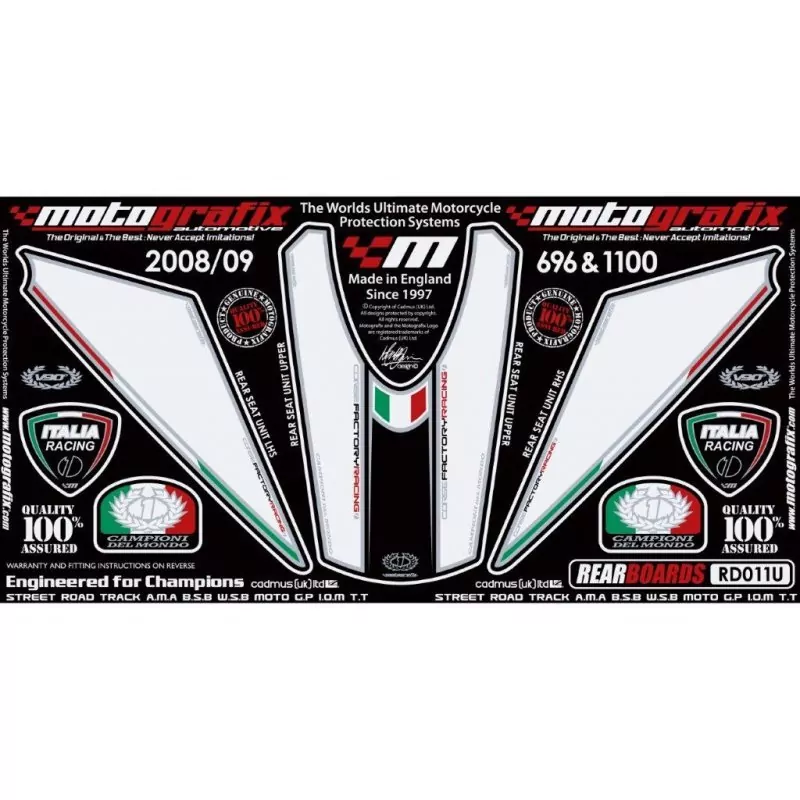 Motografix Steinschlagschutz hinten Ducati Monster 696 / 796 / 1100 RD011U