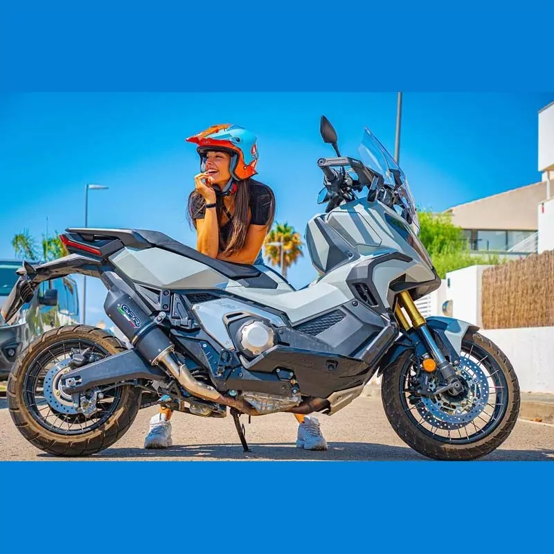 Honda X-Adv 750 2021-2023, Furore Evo4 Nero, Homologated legal slip-on exhaust including removable db killer and link pipe