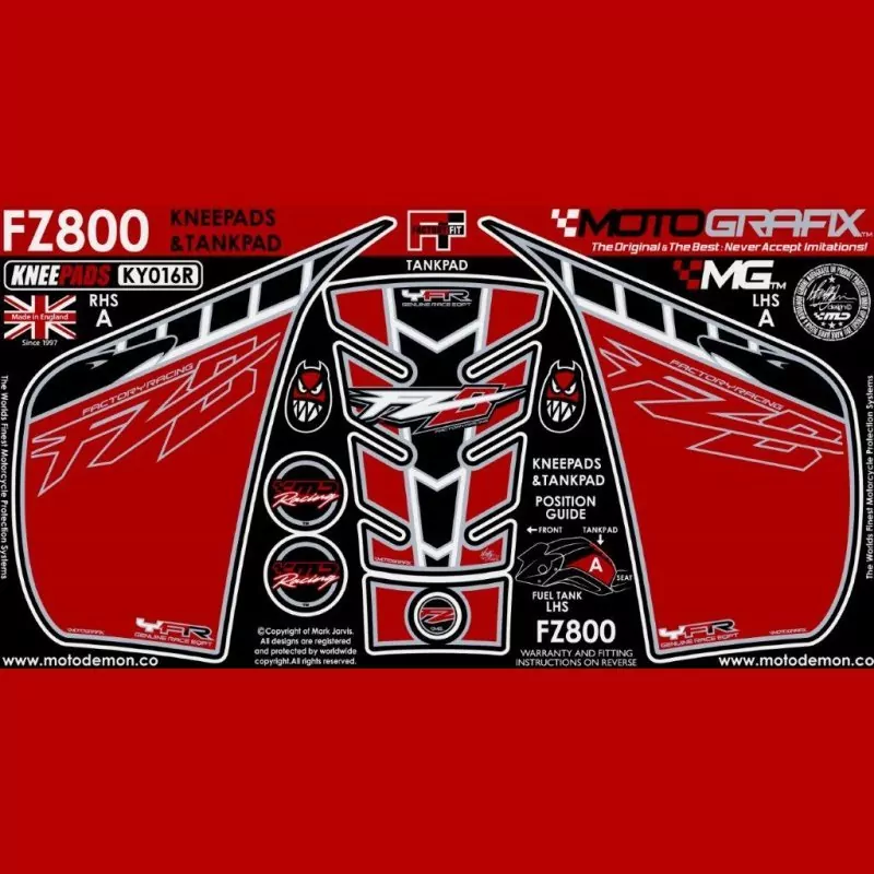 Motografix Tankschutz Knie Pads YAMAHA FZ800 FZ8 N 2010- KY016R