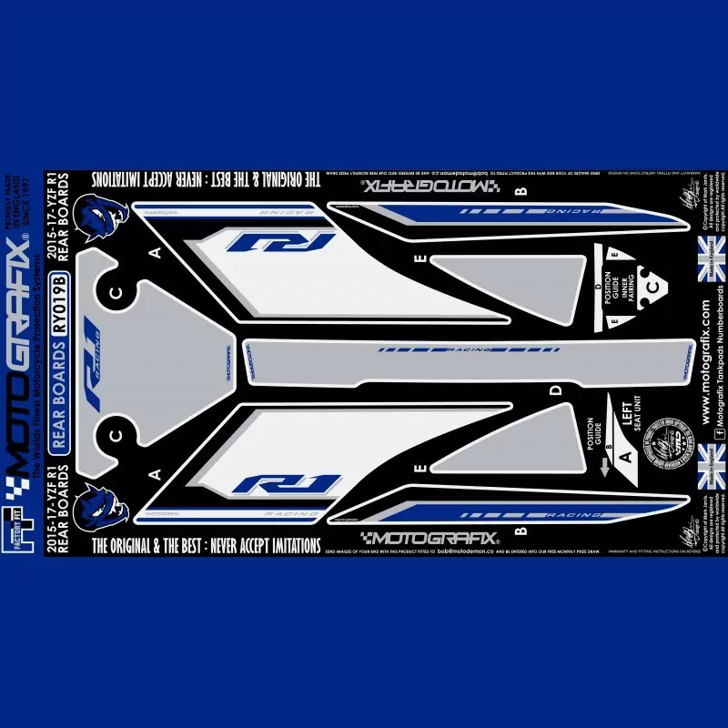 Motografix Steinschlagschutz hinten Yamaha YZF R1 2015-2017 RY019B