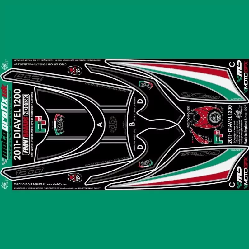 Motografix Steinschlagschutz vorn Ducati Diavel 1200 ND013K