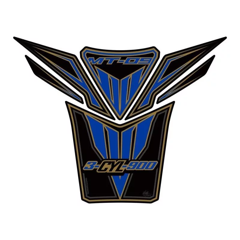 Motografix Yamaha MT-09 Black / Blue 3D Gel Tank Pad Protector TY022KBA