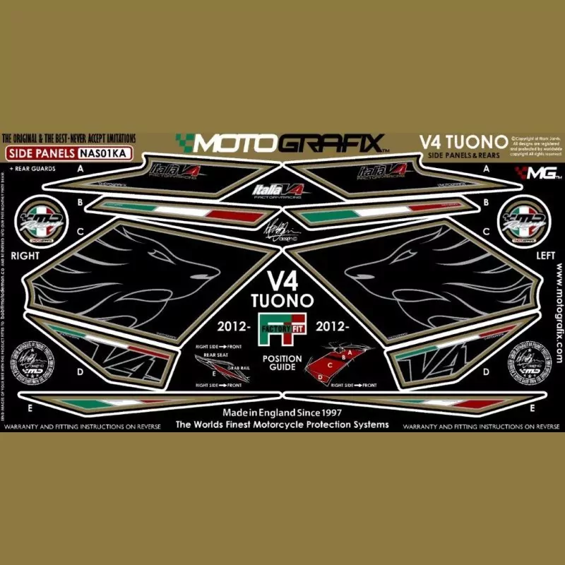 Motografix Steinschlagschutz hinten Aprilia Tuono V4 2011-2014 NAS01KA