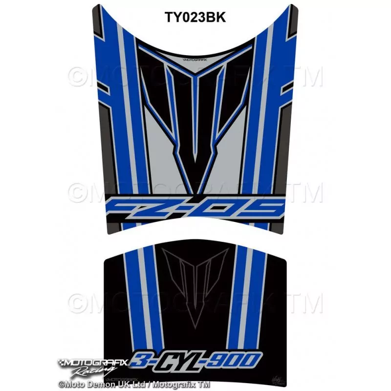 Motografix Yamaha FZ-09 Blue / Black 3D Gel Tank Pad Protector TY023BK