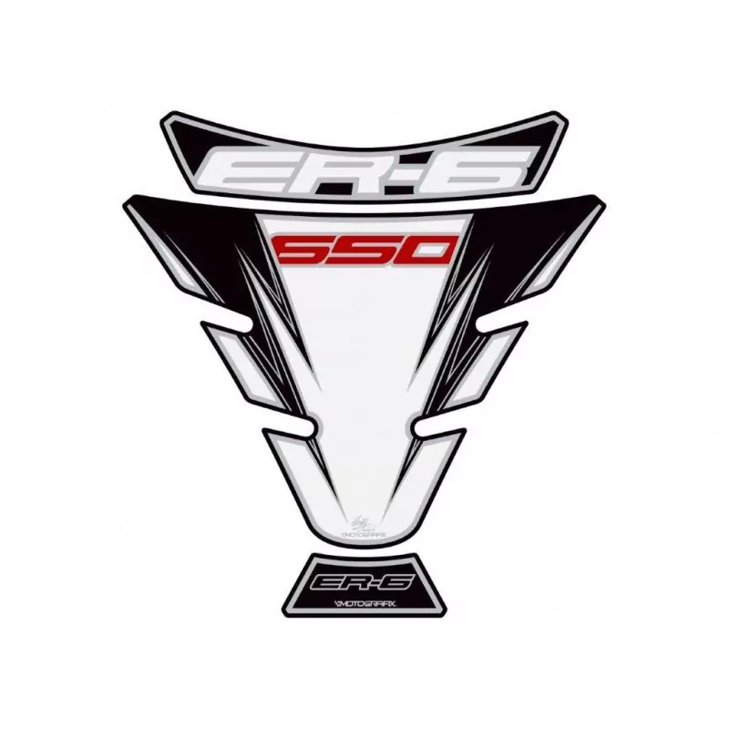 Motografix Kawasaki ER-6 650 Weiß 3D Gel Tank Pad Protector TK017W