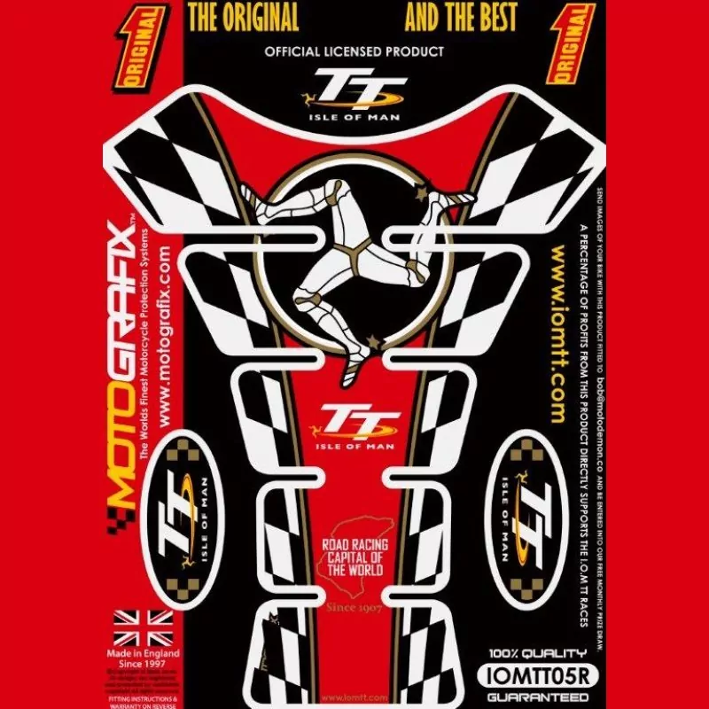 Motografix Isle Of Man TT Races Official Licensed 3D Gel Tank Pad Protector IOMTT05R