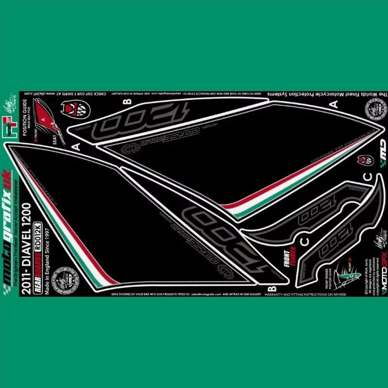 Motografix Steinschlagschutz hinten Ducati Diavel 1200 RD012K