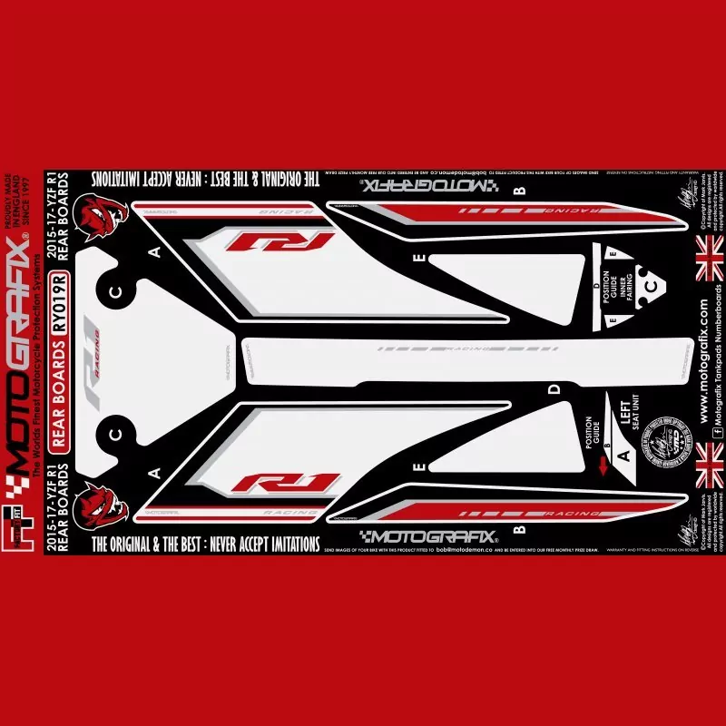 Motografix Steinschlagschutz hinten Yamaha YZF R1 2015-2017 RY019R