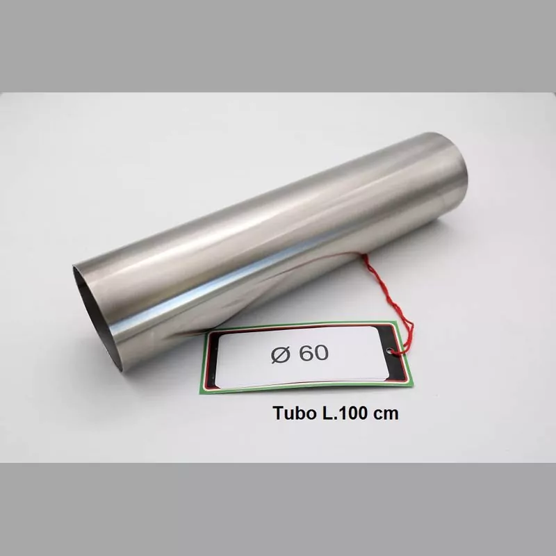 GPR Auspuff Cafè Racer Accessorio - Tubo Inox D. 60mm X 1,2mm L.1000mm Inox Tube Aisi 304 Tig L.100cm D.60mm x 1,2mm  Accessorio