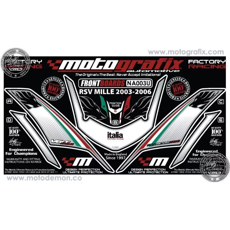 Motografix Steinschlagschutz vorn Aprilia RSV 1000 R / Factory 2004-2006 NA003U